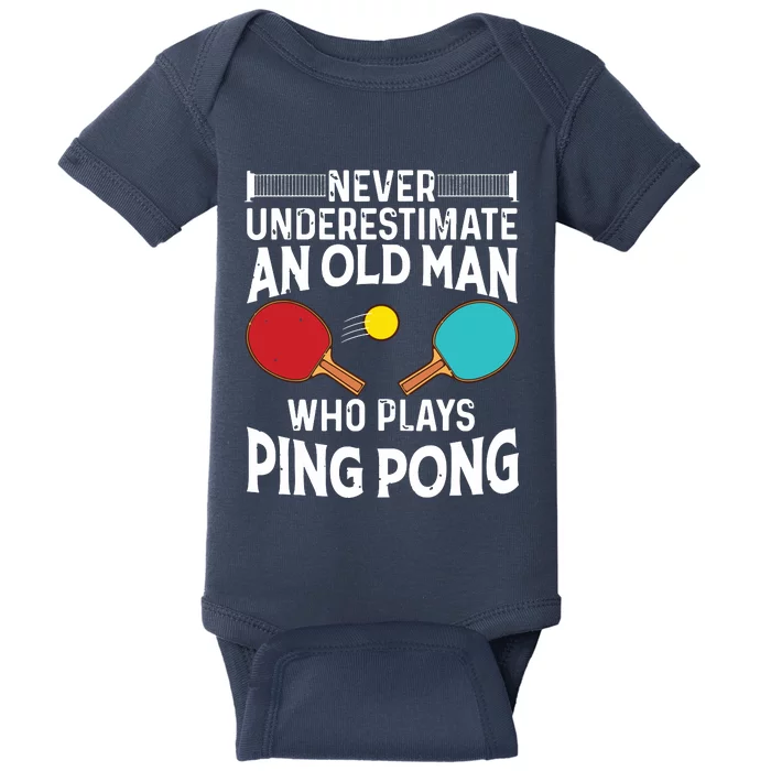 Funny Ping Pong Design Men Dad Grandpa Table Tennis Player Baby Bodysuit