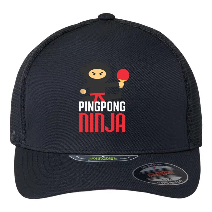 Funny Ping Pong Ninja Shirts Table Tennis Flexfit Unipanel Trucker Cap