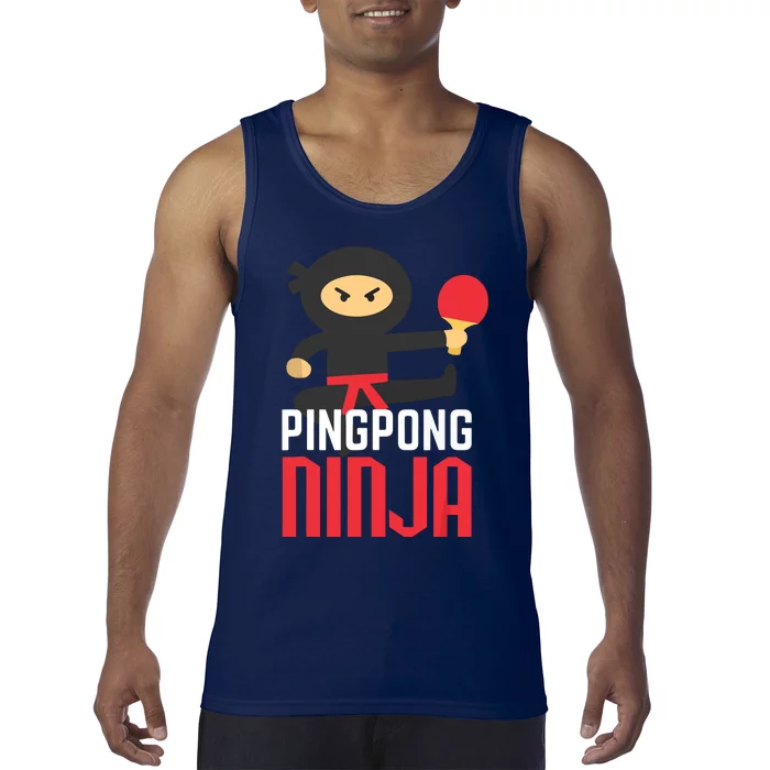 Funny Ping Pong Ninja Shirts Table Tennis Tank Top