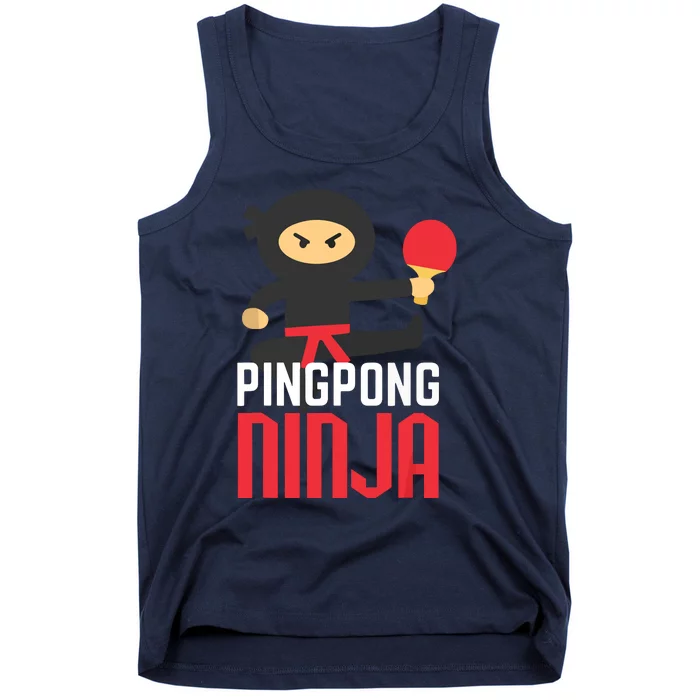 Funny Ping Pong Ninja Shirts Table Tennis Tank Top