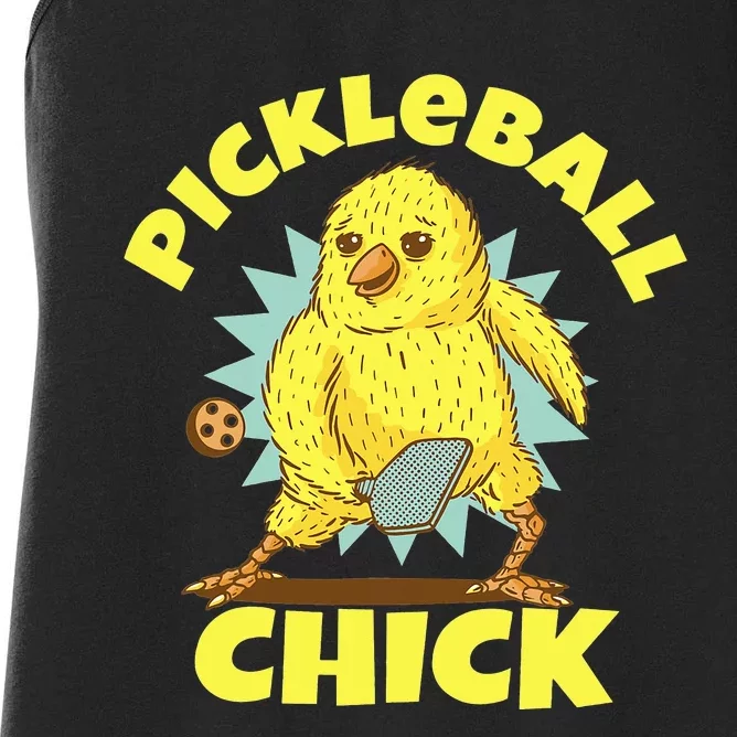 Funny Pickleball Pickleball Chick Player Loves to Play Women's Racerback Tank