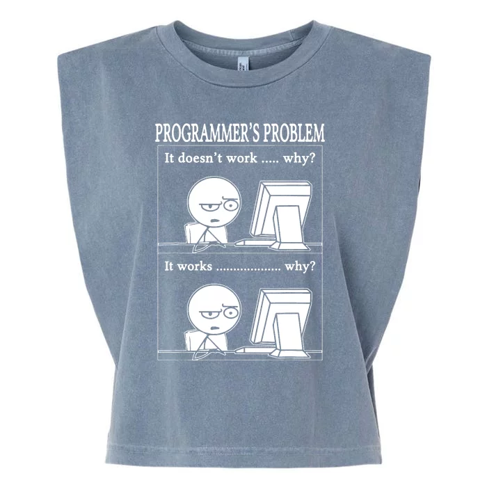 Funny Programmers Problem Fun Developer Garment-Dyed Women's Muscle Tee