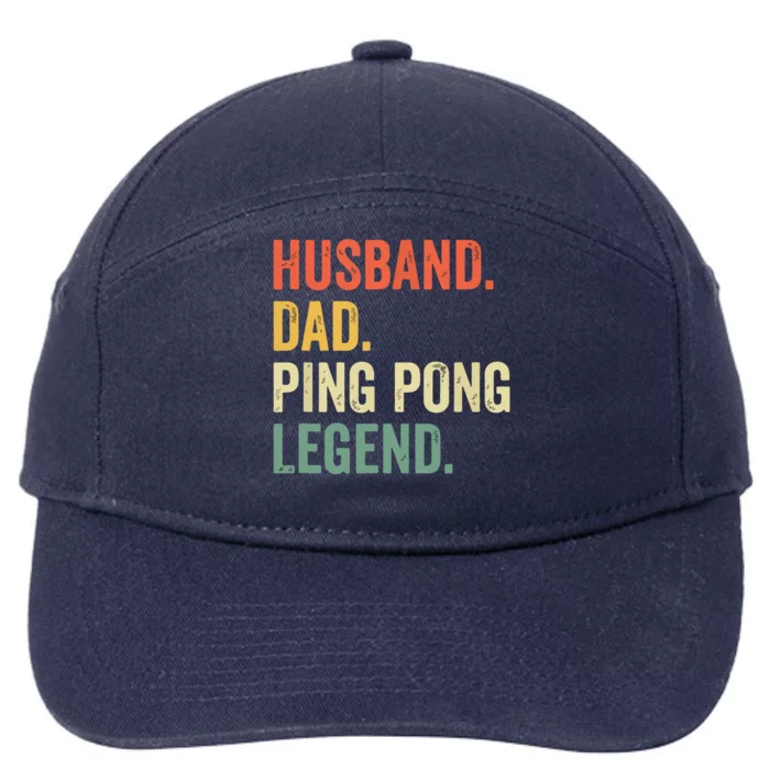 Funny Ping Pong Husband Dad Table Tennis Legend Vintage 7-Panel Snapback Hat