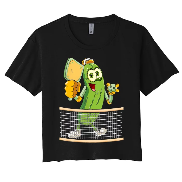 Funny Pickleball Player Pickle Ball Lover Women's Crop Top Tee