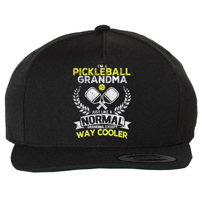 Funny Pickleball Paddle Pickleball Grandma Retro Wool Snapback Cap