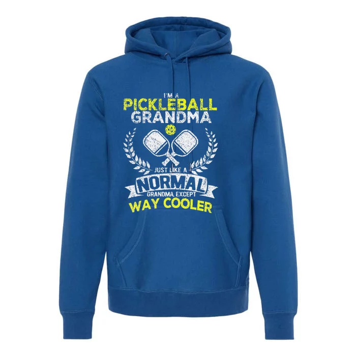 Funny Pickleball Paddle Pickleball Grandma Retro Premium Hoodie