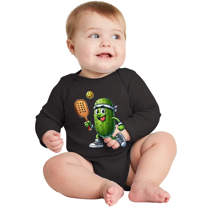 Funny Pickleball Player Paddleball Lover Baby Long Sleeve Bodysuit