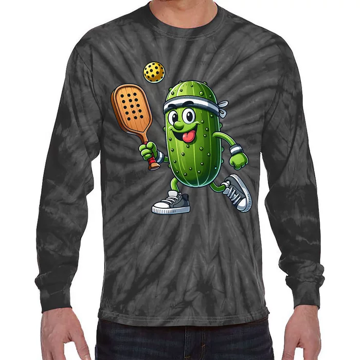 Funny Pickleball Player Paddleball Lover Tie-Dye Long Sleeve Shirt