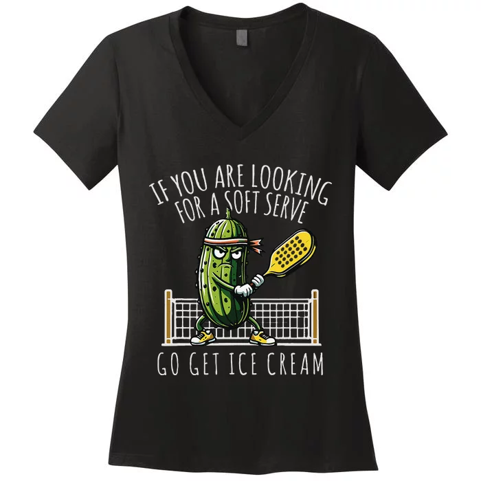 Funny Pickleball Player Paddleball Lover Gift Women's V-Neck T-Shirt