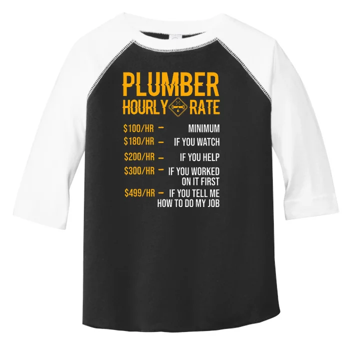 Funny Plumber Plumber Hourly Rate Plumber Toddler Fine Jersey T-Shirt