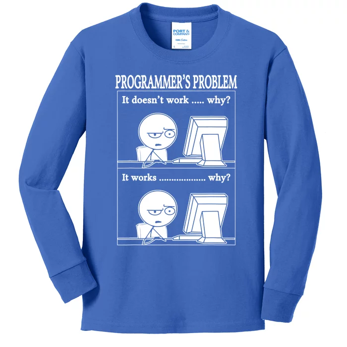 Funny Programmers Problem Fun Developer Gift Kids Long Sleeve Shirt