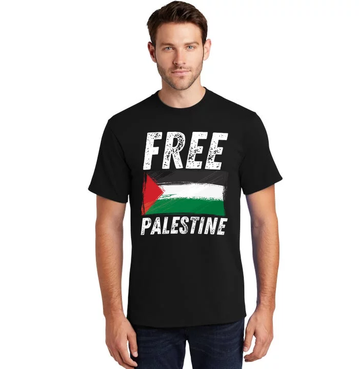 Free Palestine Palestine Flag Free Gaza Arabic Liberators Tall T-Shirt