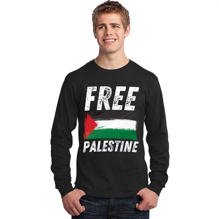 Free Palestine Palestine Flag Free Gaza Arabic Liberators Tall Long Sleeve T-Shirt