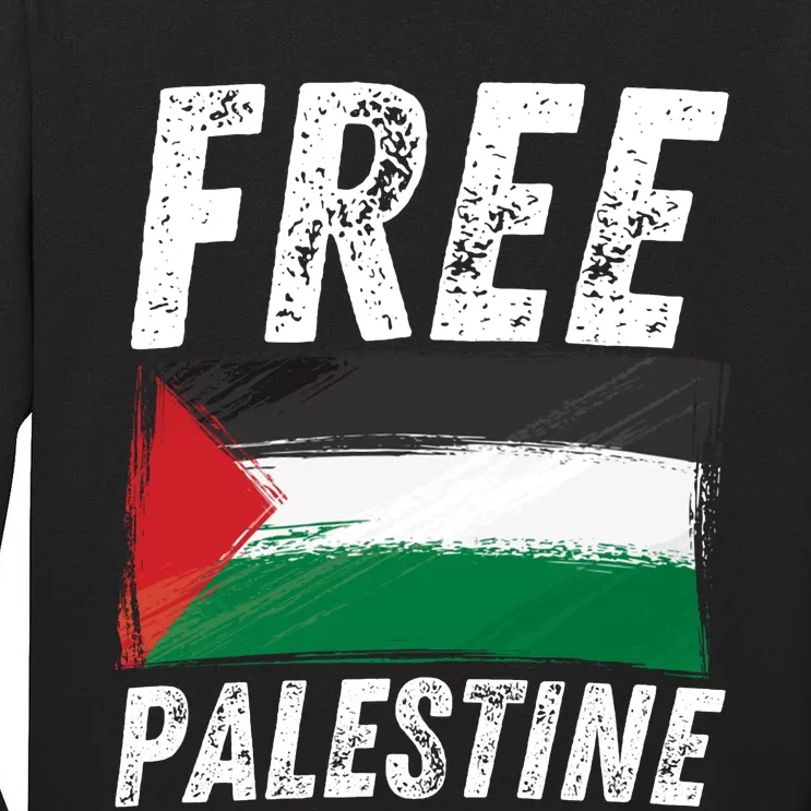 Free Palestine Palestine Flag Free Gaza Arabic Liberators Tall Long Sleeve T-Shirt