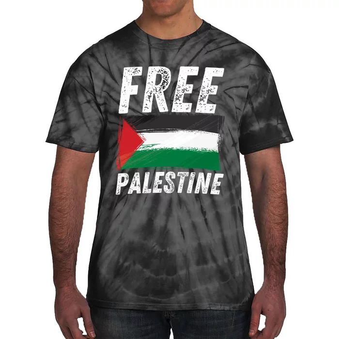 Free Palestine Palestine Flag Free Gaza Arabic Liberators Tie-Dye T-Shirt