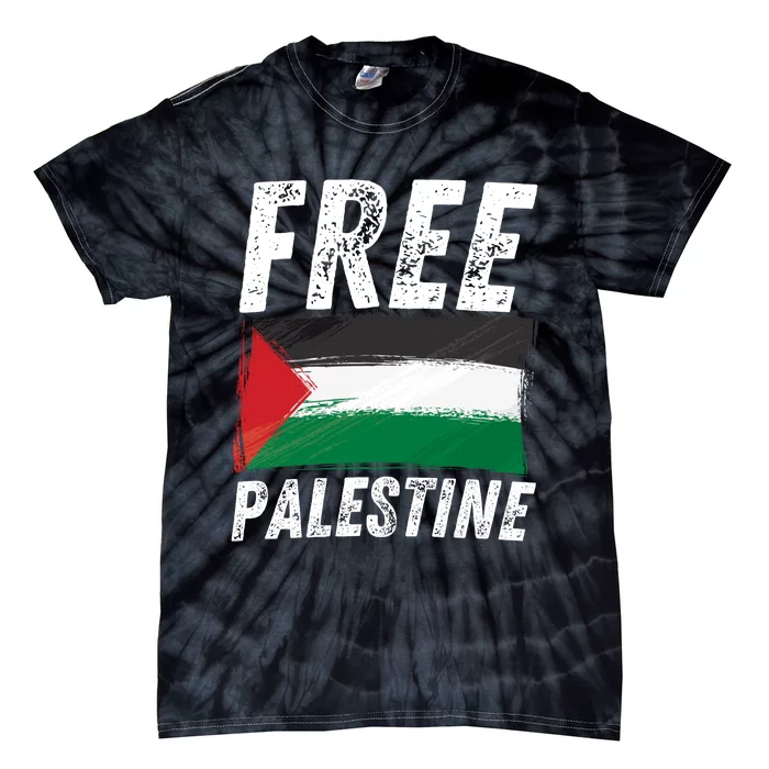 Free Palestine Palestine Flag Free Gaza Arabic Liberators Tie-Dye T-Shirt