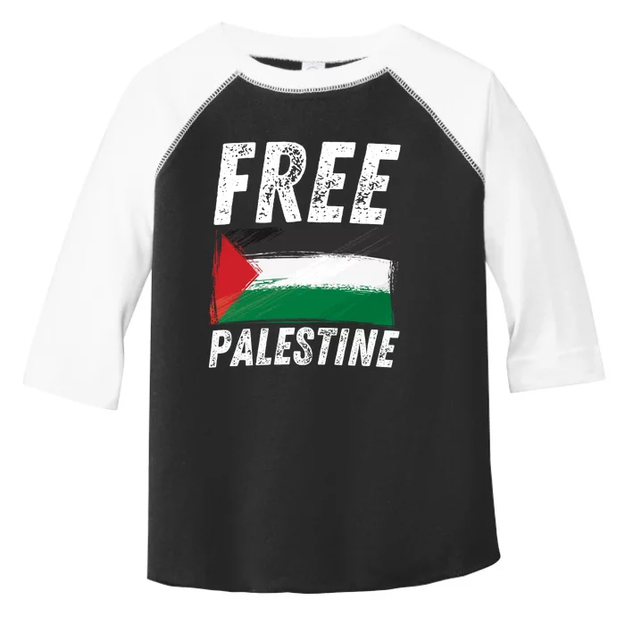 Free Palestine Palestine Flag Free Gaza Arabic Liberators Toddler Fine Jersey T-Shirt