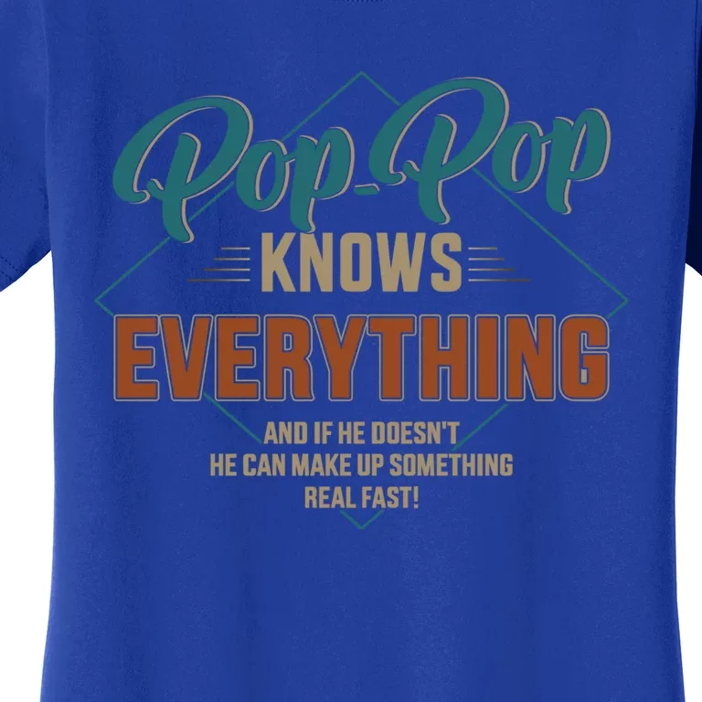 Funny Pop Pop Knows Everything For Grandpa And Father's Day Gift Women's T-Shirt