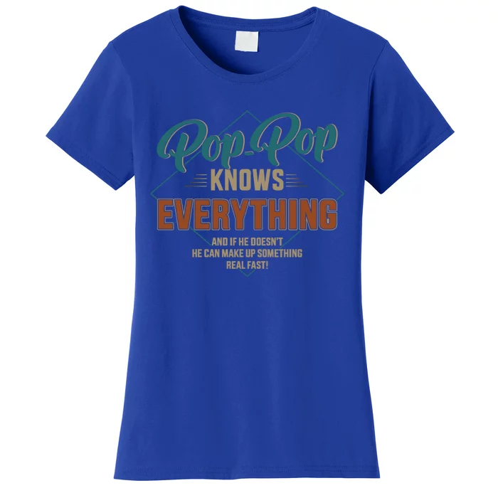 Funny Pop Pop Knows Everything For Grandpa And Father's Day Gift Women's T-Shirt