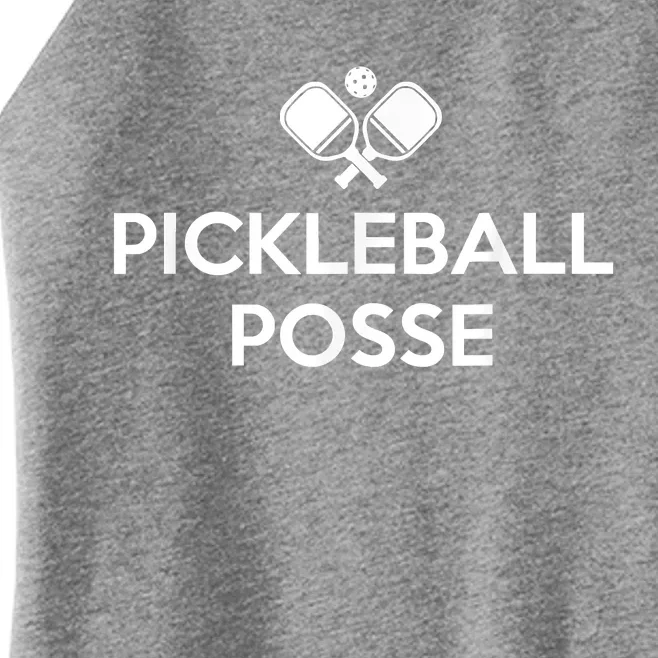 Funny Pickleball Posse Costume Funny Pickleball Lover Pickleballer Shirt Women’s Perfect Tri Rocker Tank