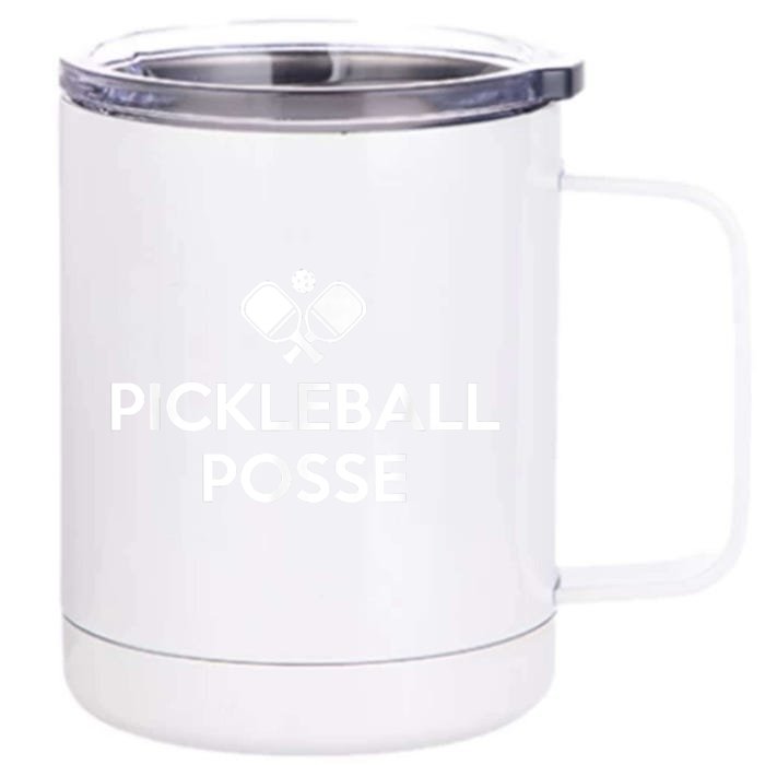 Funny Pickleball Posse Costume Funny Pickleball Lover Pickleballer Shirt Front & Back 12oz Stainless Steel Tumbler Cup