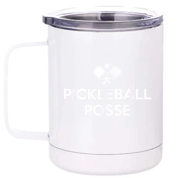 Funny Pickleball Posse Costume Funny Pickleball Lover Pickleballer Shirt Front & Back 12oz Stainless Steel Tumbler Cup