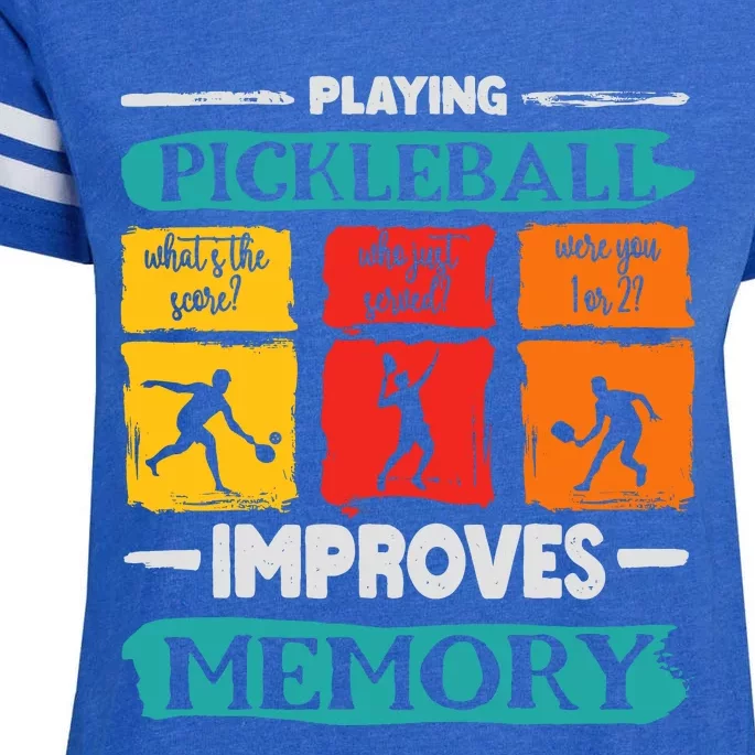 Funny Playing Pickleball Improves Memory Dink Player Cool Enza Ladies Jersey Football T-Shirt