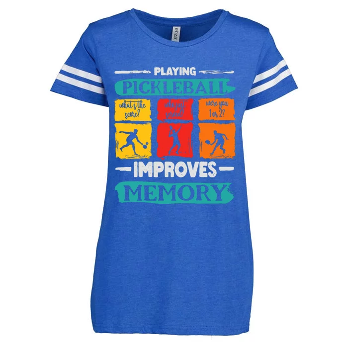 Funny Playing Pickleball Improves Memory Dink Player Cool Enza Ladies Jersey Football T-Shirt