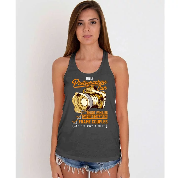 Funny Photographers Photography Camera Sayings Quote Women's Knotted Racerback Tank