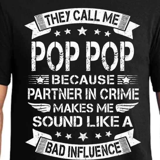 Funny Pop Pop Partner In Crime Dad Fathers Day Pajama Set