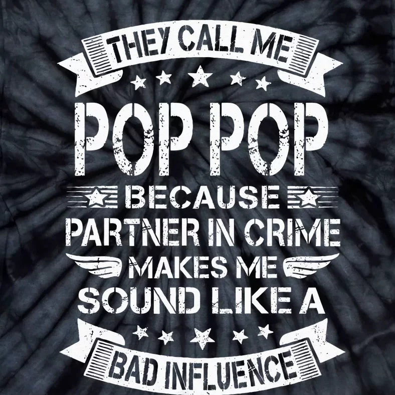 Funny Pop Pop Partner In Crime Dad Fathers Day Tie-Dye T-Shirt