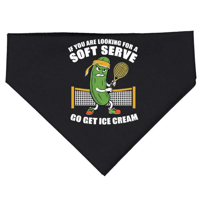 Funny Pickleball Playing Pickle Tennis Soft Serve Ice Cream USA-Made Doggie Bandana