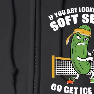 Funny Pickleball Playing Pickle Tennis Soft Serve Ice Cream Full Zip Hoodie