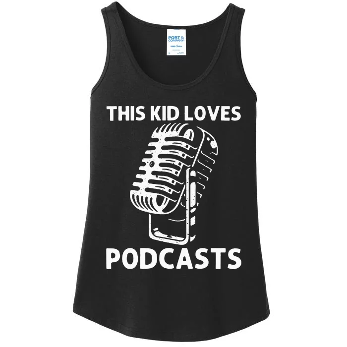 Funny Podcast Podcaster Ladies Essential Tank