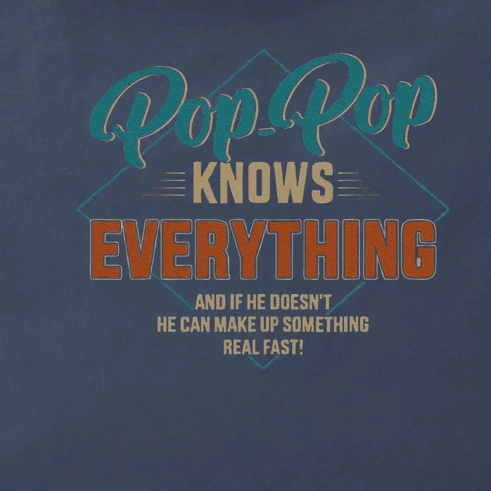 Funny Pop Pop Knows Everything For Grandpa And Fathers Day Zip Tote Bag