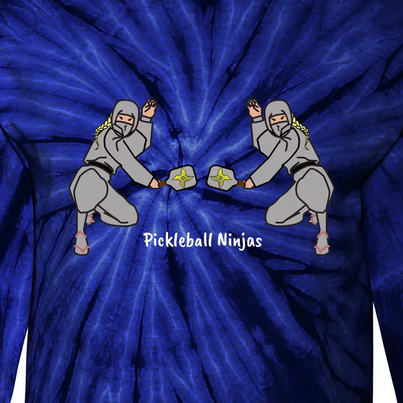 Fun Pickleball, Pickleball Ninja, Women Doubles, Pickleball For LIfe Tie-Dye Long Sleeve Shirt