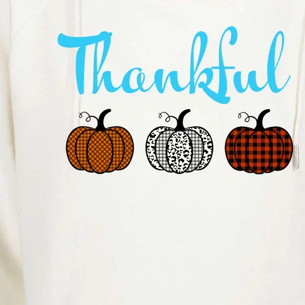 Fall Plaid Pumpkin Thankful Women, Thanksgiving Be Blessed Womens Funnel Neck Pullover Hood