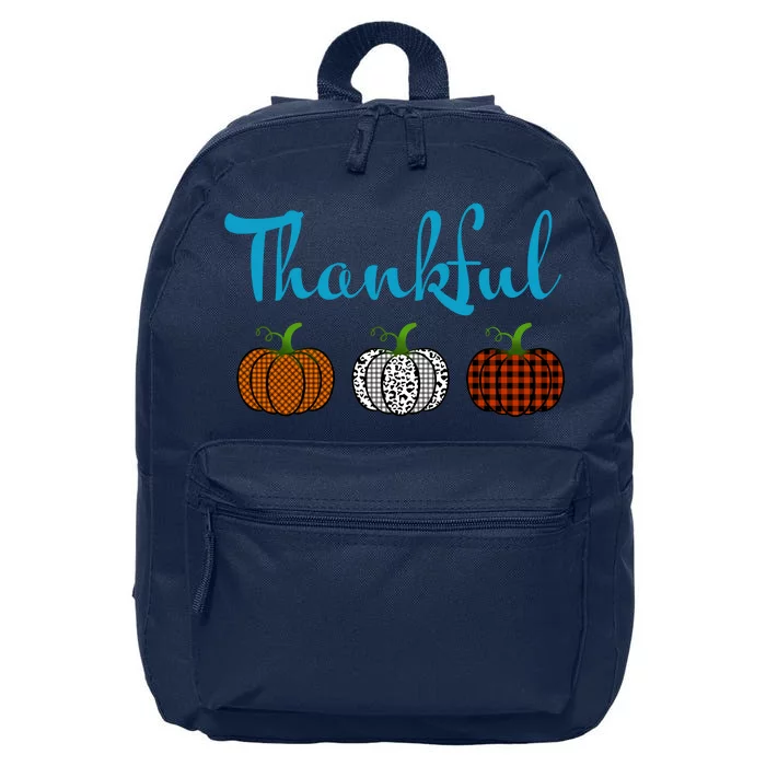 Fall Plaid Pumpkin Thankful Women, Thanksgiving Be Blessed 16 in Basic Backpack