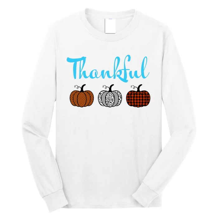 Fall Plaid Pumpkin Thankful Women, Thanksgiving Be Blessed Long Sleeve Shirt