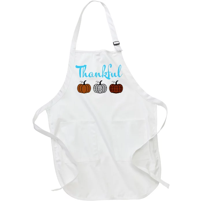 Fall Plaid Pumpkin Thankful Women, Thanksgiving Be Blessed Full-Length Apron With Pocket