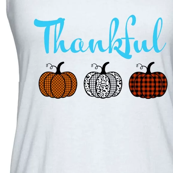 Fall Plaid Pumpkin Thankful Women, Thanksgiving Be Blessed Ladies Essential Flowy Tank