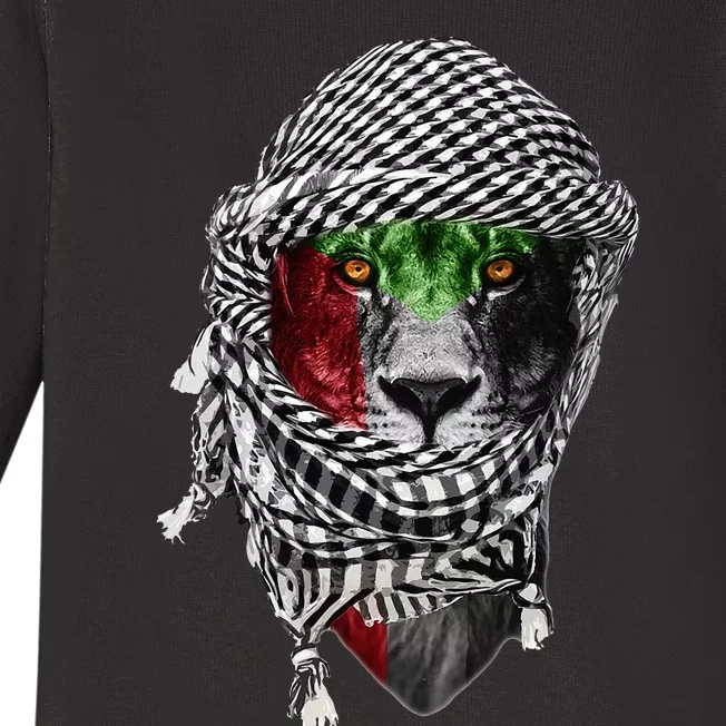 Free palestine Palestinian lion Baby Long Sleeve Bodysuit