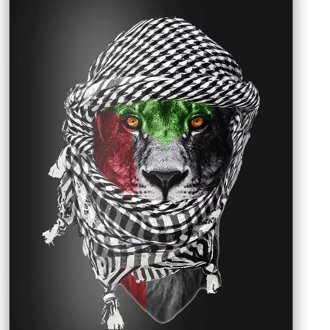 Free palestine Palestinian lion Poster