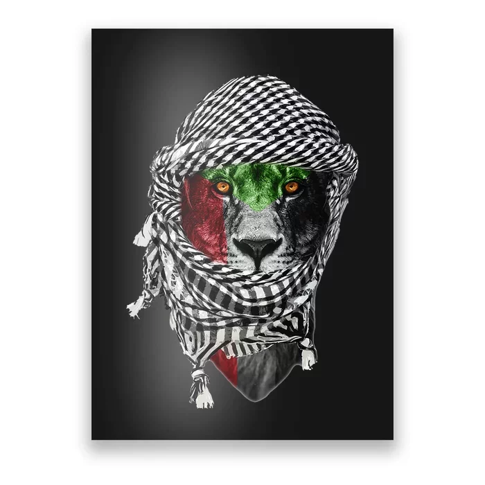 Free palestine Palestinian lion Poster