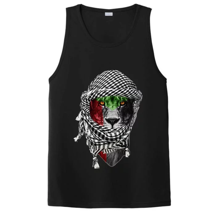 Free palestine Palestinian lion Performance Tank