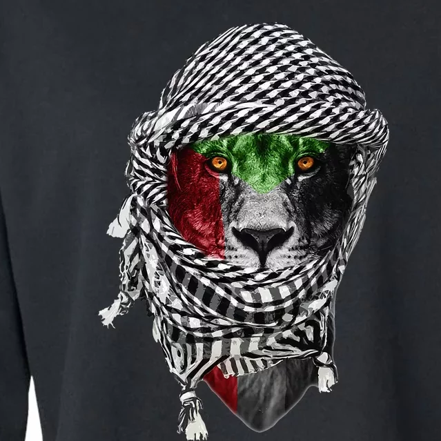 Free palestine Palestinian lion Cropped Pullover Crew