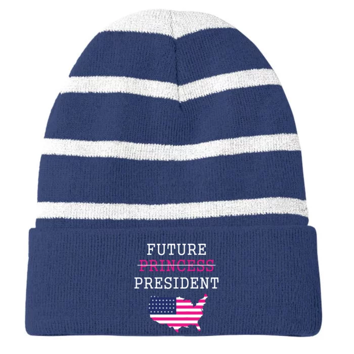 Future President Presidents Day 4th July Baby Girl Striped Beanie with Solid Band