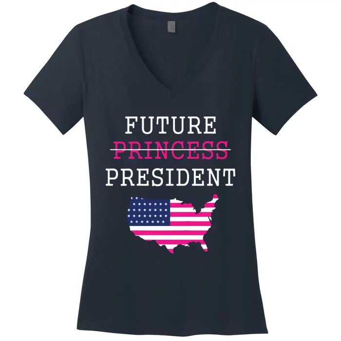 Future President Presidents Day 4th July Baby Girl Women's V-Neck T-Shirt