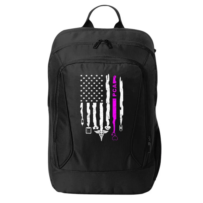 Funny Patriotic PCA USA Flag Nurses Week Gifts 4th Of July City Backpack