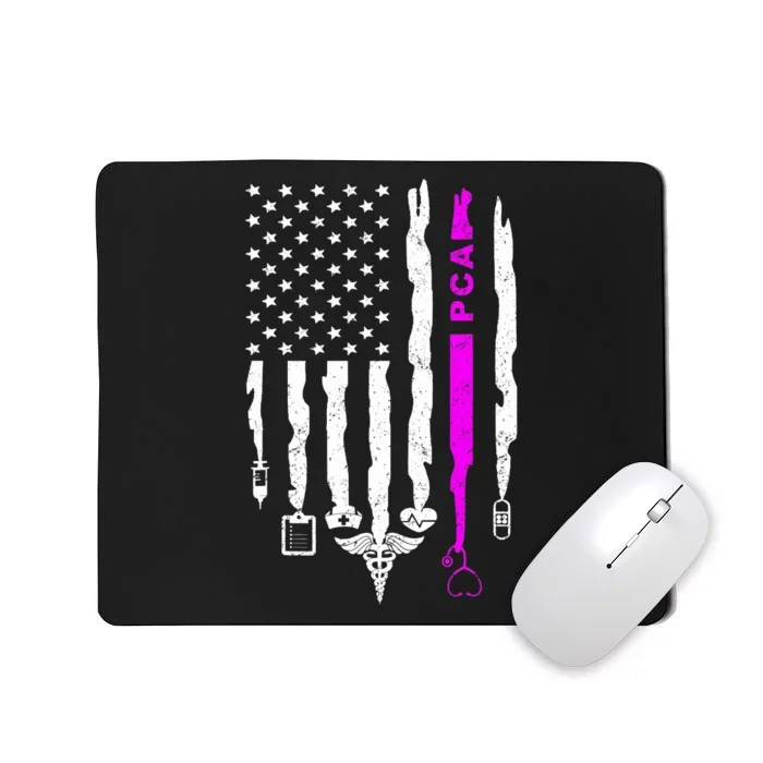 Funny Patriotic PCA USA Flag Nurses Week Gifts 4th Of July Mousepad